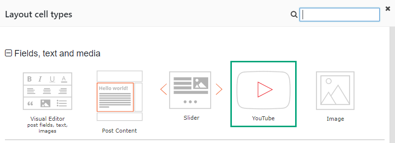 layouts cell type youtube
