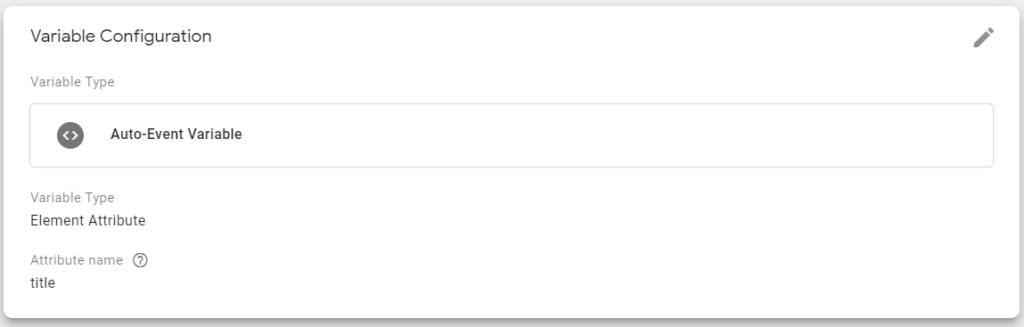 Atrribute Title - Auto-event variable Google Tag Manager