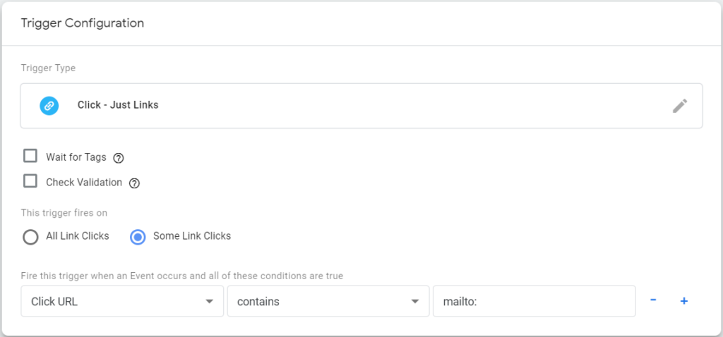Trigger for mail link click in Tag Manager