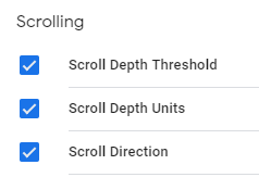 Scrolling variables Google Tag Manager